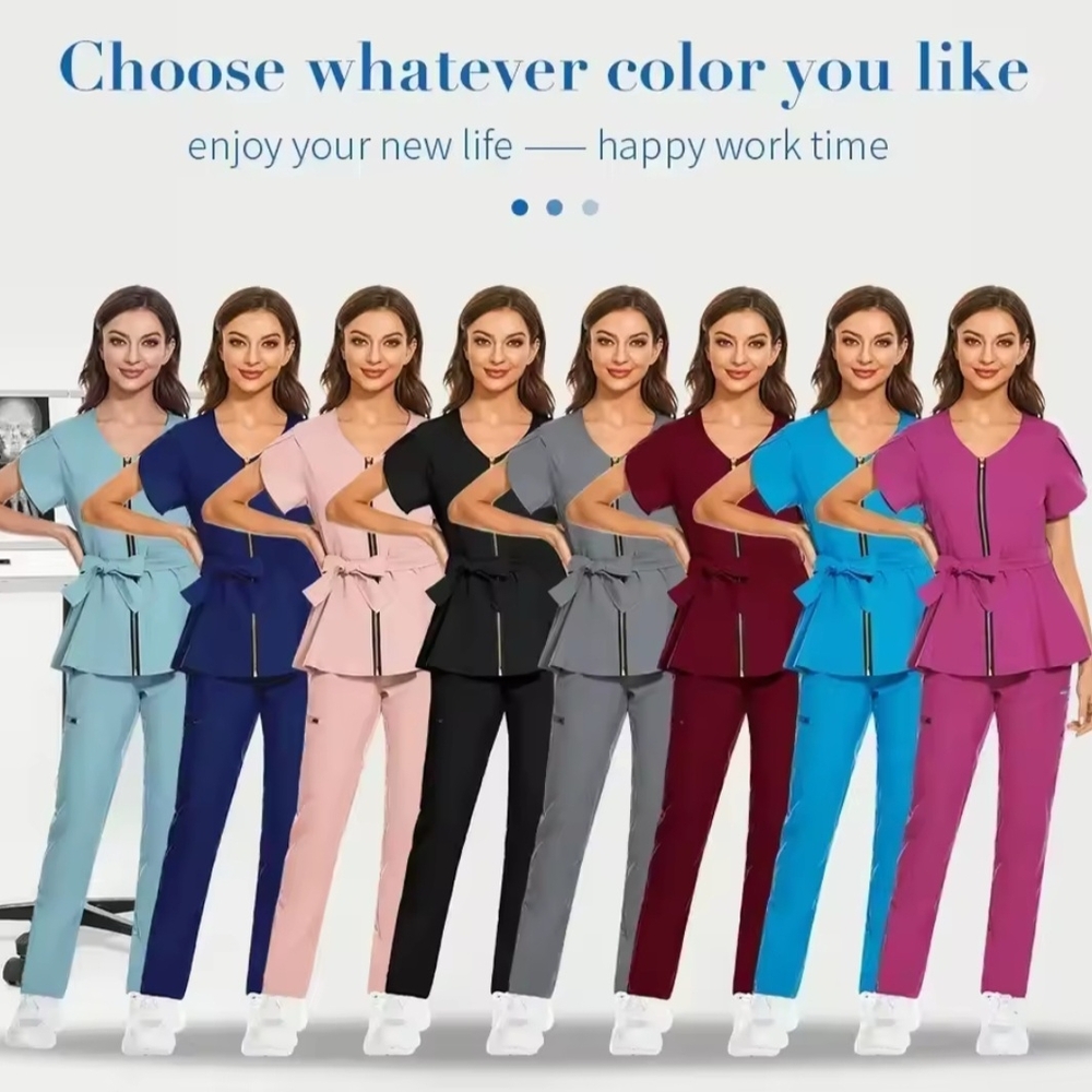 Women's Multi-Color Medical Scrubs 2 Pieces Set  Available
